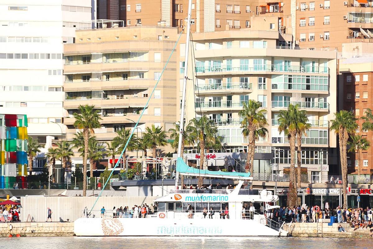 Bloques de viviendas frente al puerto de Málaga.