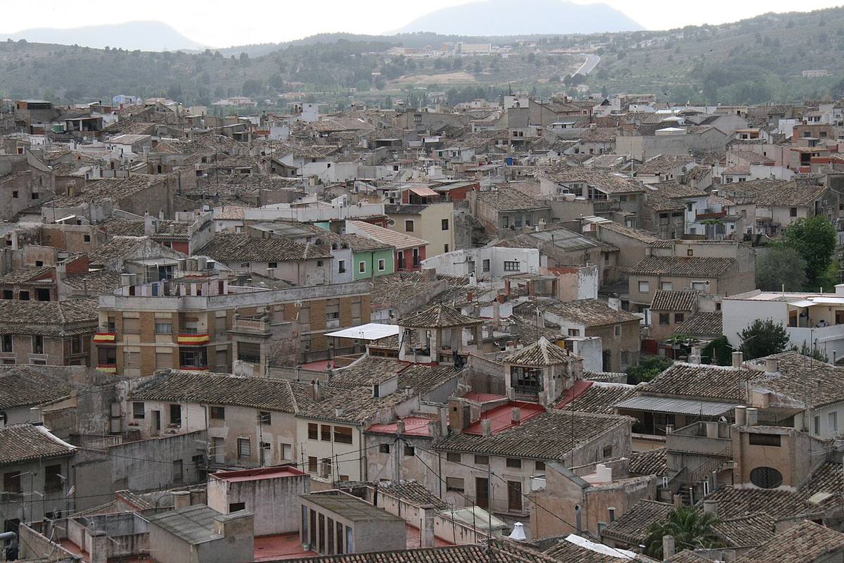 Vista aérea de Caravaca de la Cruz, en la Región de Murcia.