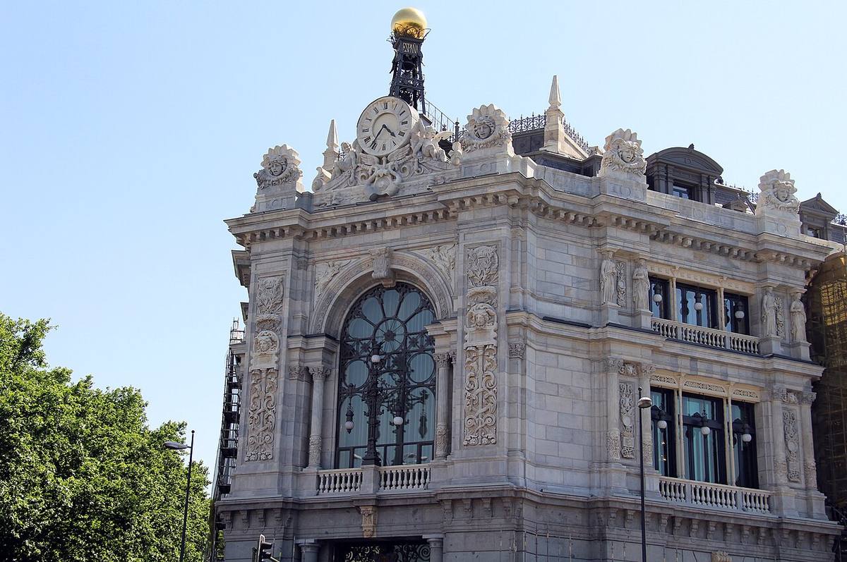 Vista exterior del edificio del Banco de España en Madrid.
