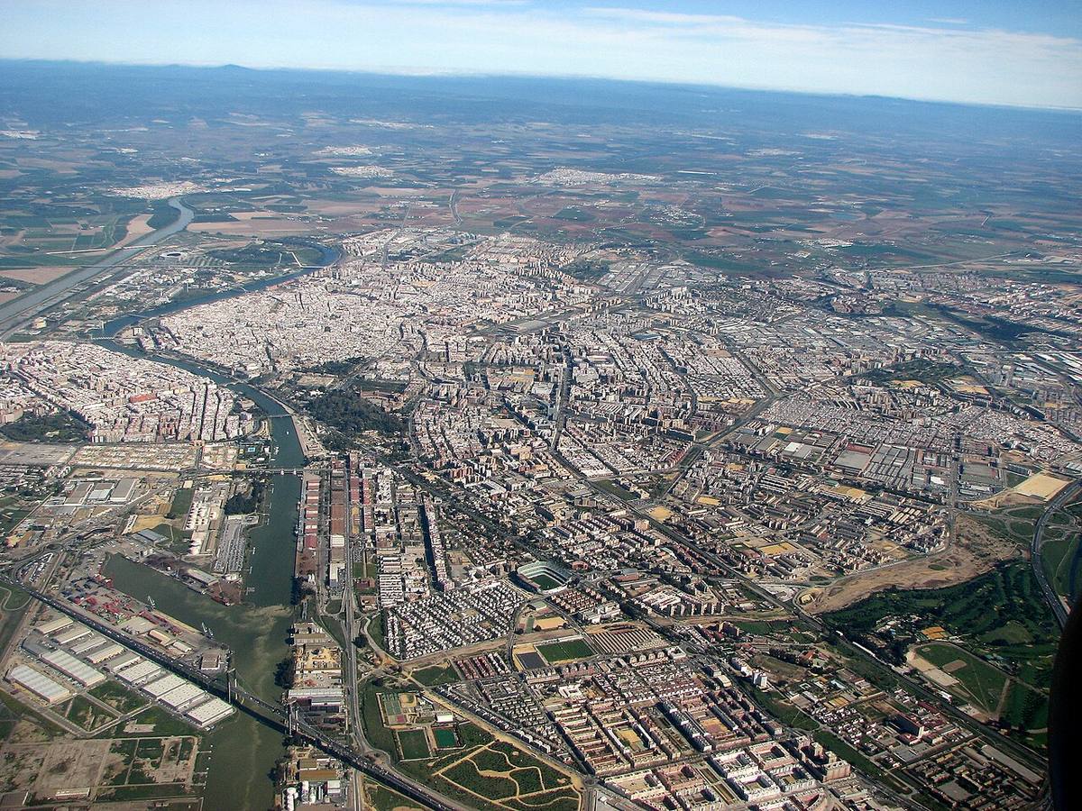 Vista aérea de la ciudad de Sevilla.