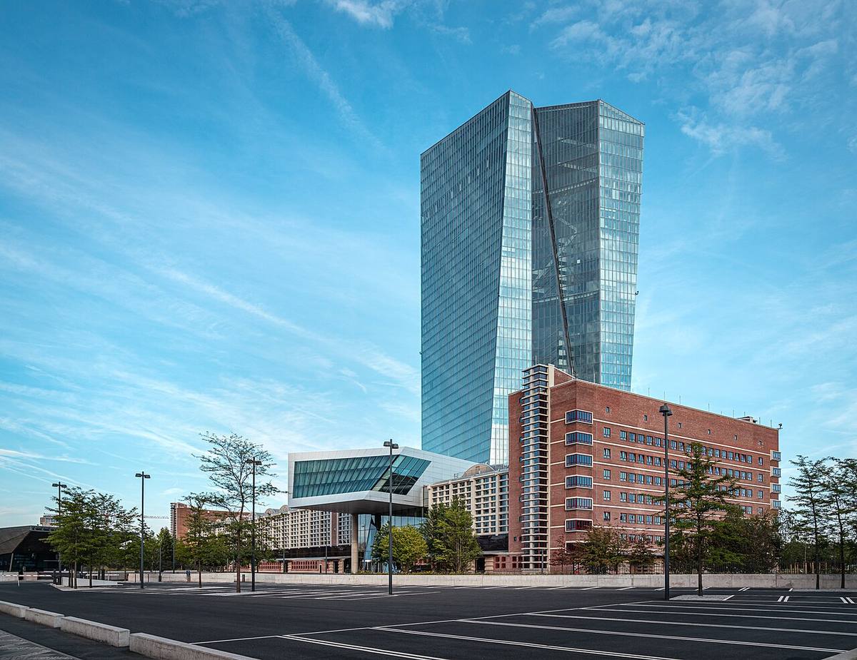 Sede principal del Banco Central Europeo en la ciudad de Fráncfort.