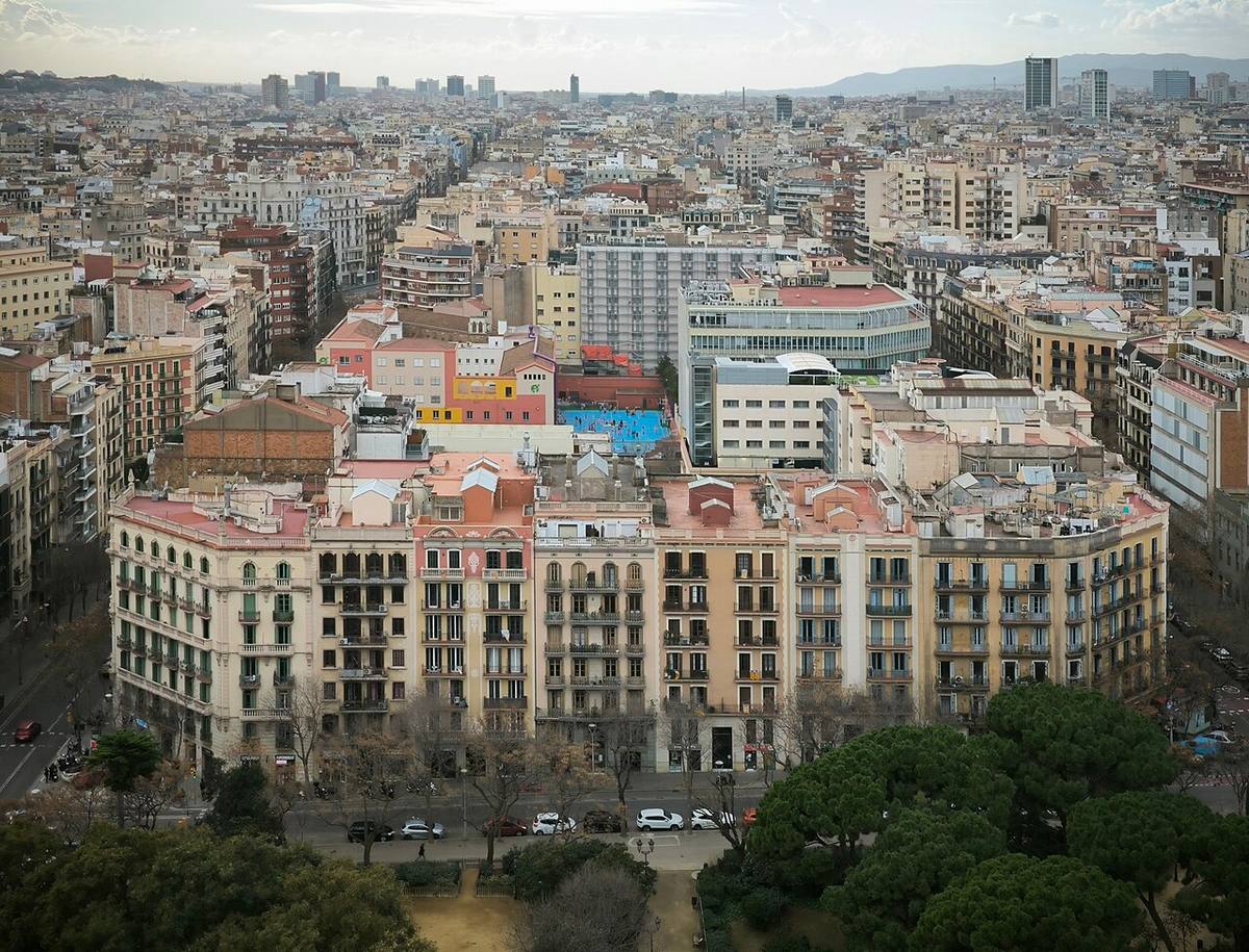 Bloques de viviendas en la zona de la Sagrada Família en Barcelona.
