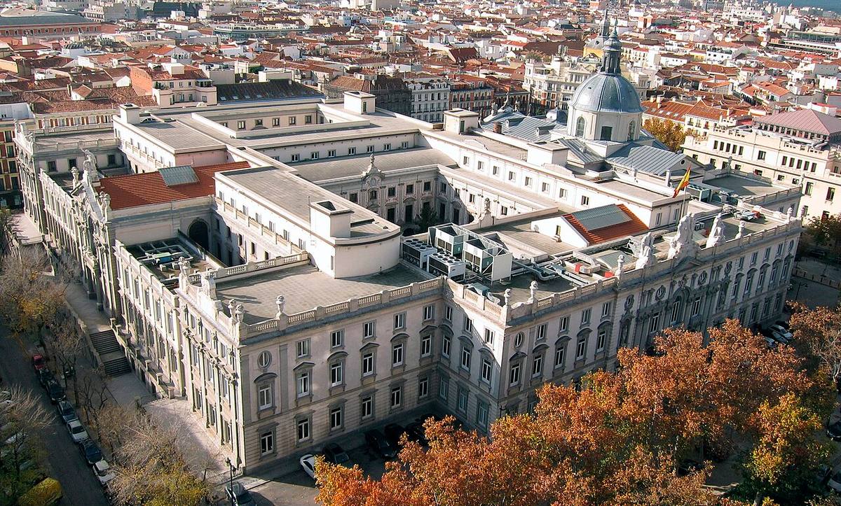 Vista aérea del edificio del Tribunal Supremo en Madrid.