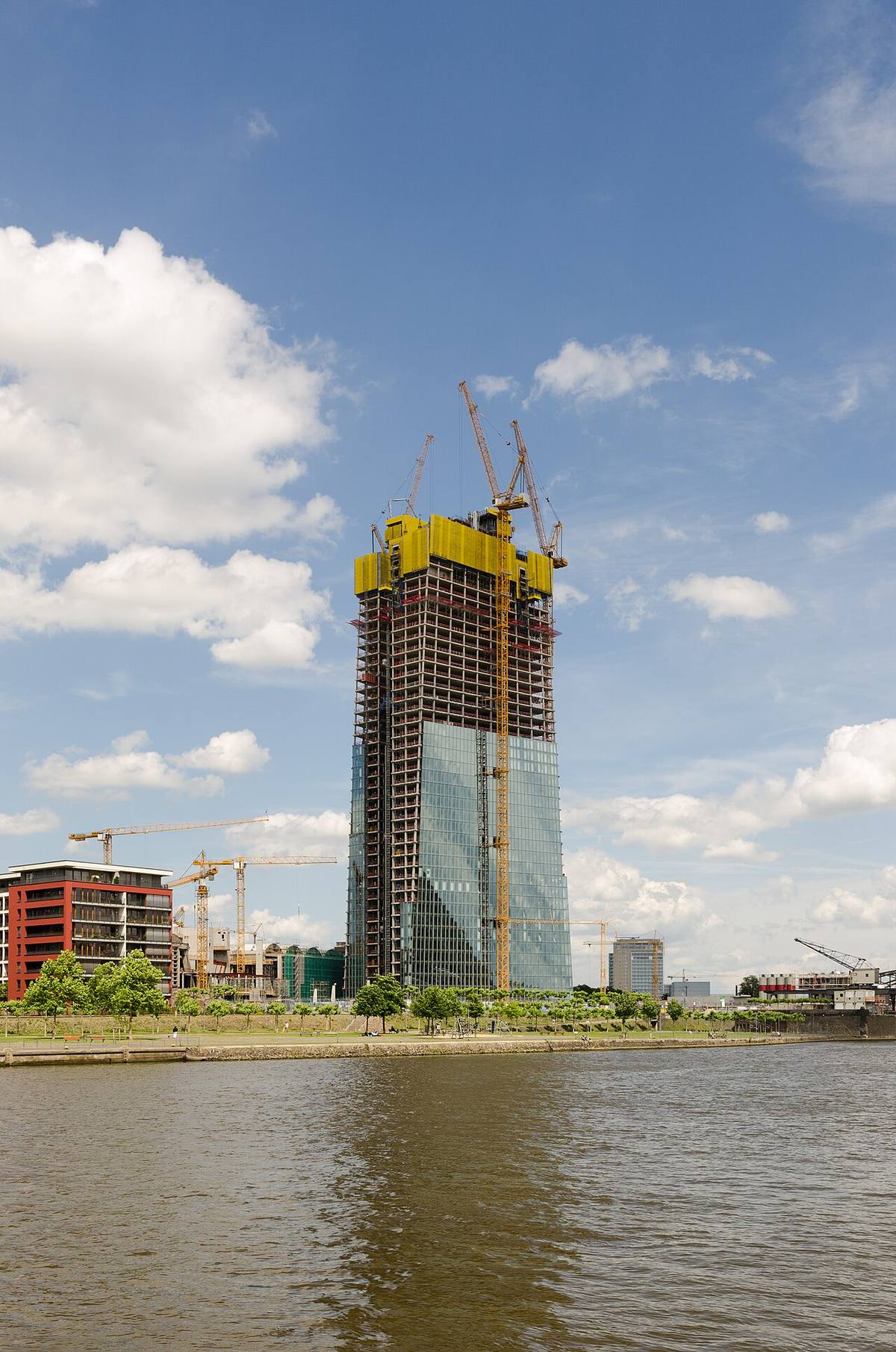 Sede del Banco Central Europeo en construcción en Fráncfort, Alemania.